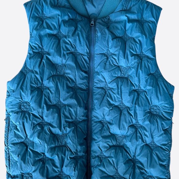 Louis Vuitton Blue Embroidered Monogram Puffer Vest - Picture 1 of 8